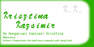 krisztina kazsimir business card